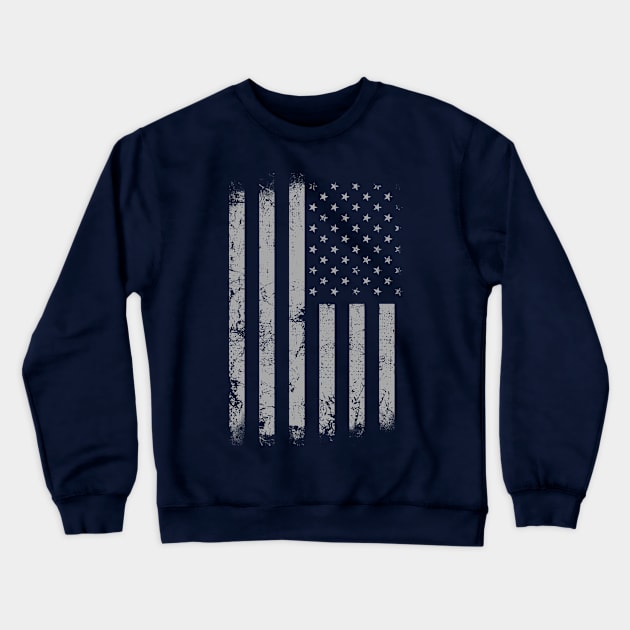 Used Look Grunge United States USA Flag Design Crewneck Sweatshirt by az_Designs